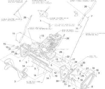 Frame Diagram and Parts List for 31A-2M1EB00 2022 Yard Machines Snow Blower